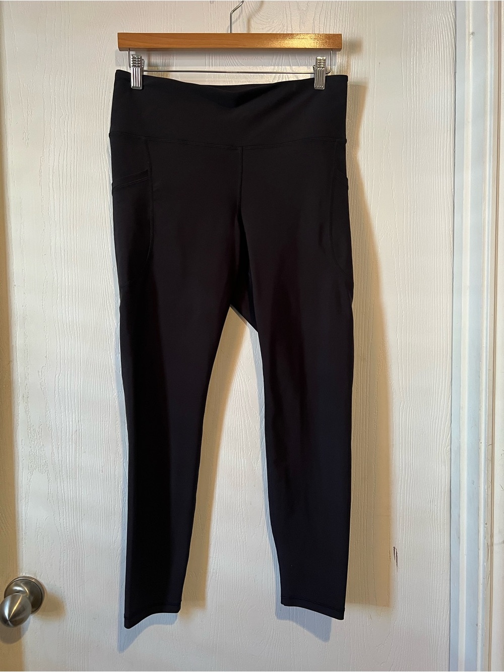 Old Navy Leggings Black Powersoft High Rise Ankle Go-Dry Yoga Gym women Sz L